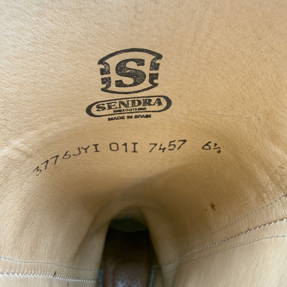 Sendra Tall Riding Boots Womens 6.5 Brown Leather Knee High Block Heel‎ 7457 - Picture 2 of 12